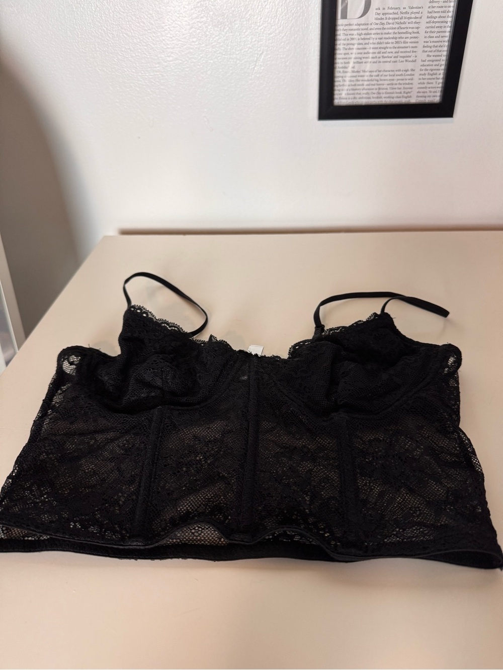 Brand new Black lace corset crop top Size-Small